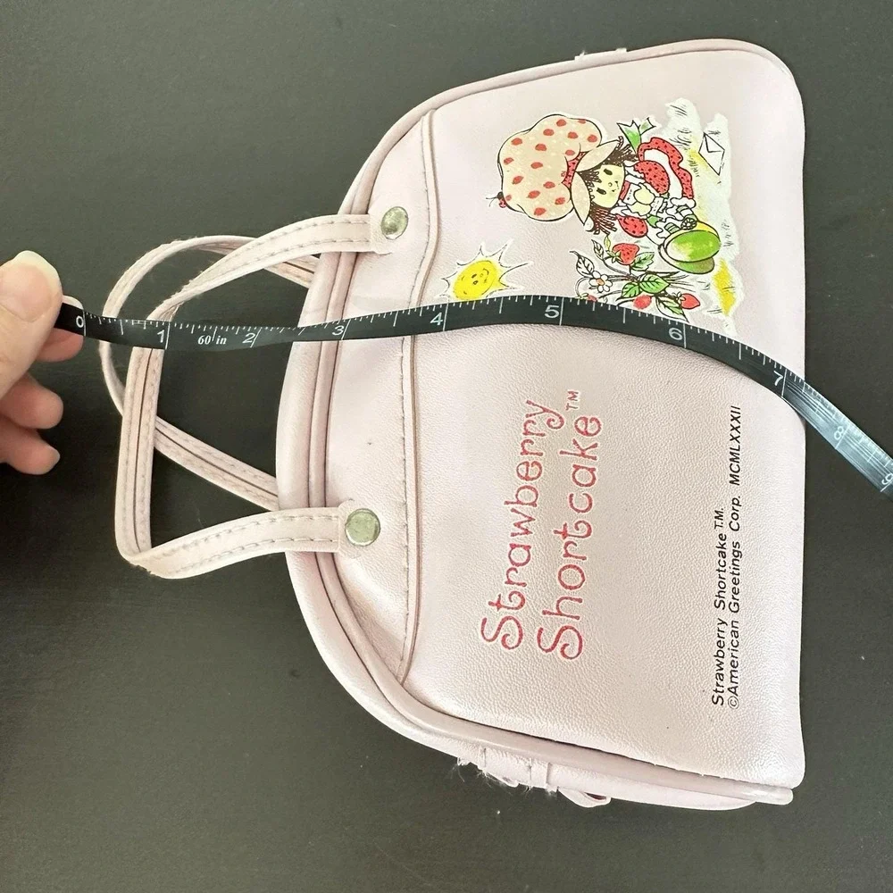 VTG 80s Strawberry Shortcake Pink Toy Purse American Greetings 6.5x7 Zip Handbag